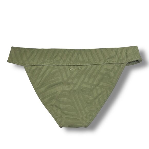 Billabong Peeky Days Tropic Bikini Bottom L Green Textured Low Rise Swim New - Picture 5 of 8